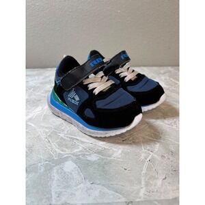 RBX Toddler Kids Sneakers Black Blue‎ White Lace Up Athletic Shoes Size 7